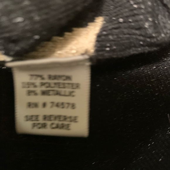 Cache black metallic gold animal print scoop neck short sleeve stretchy … - Picture 8 of 8